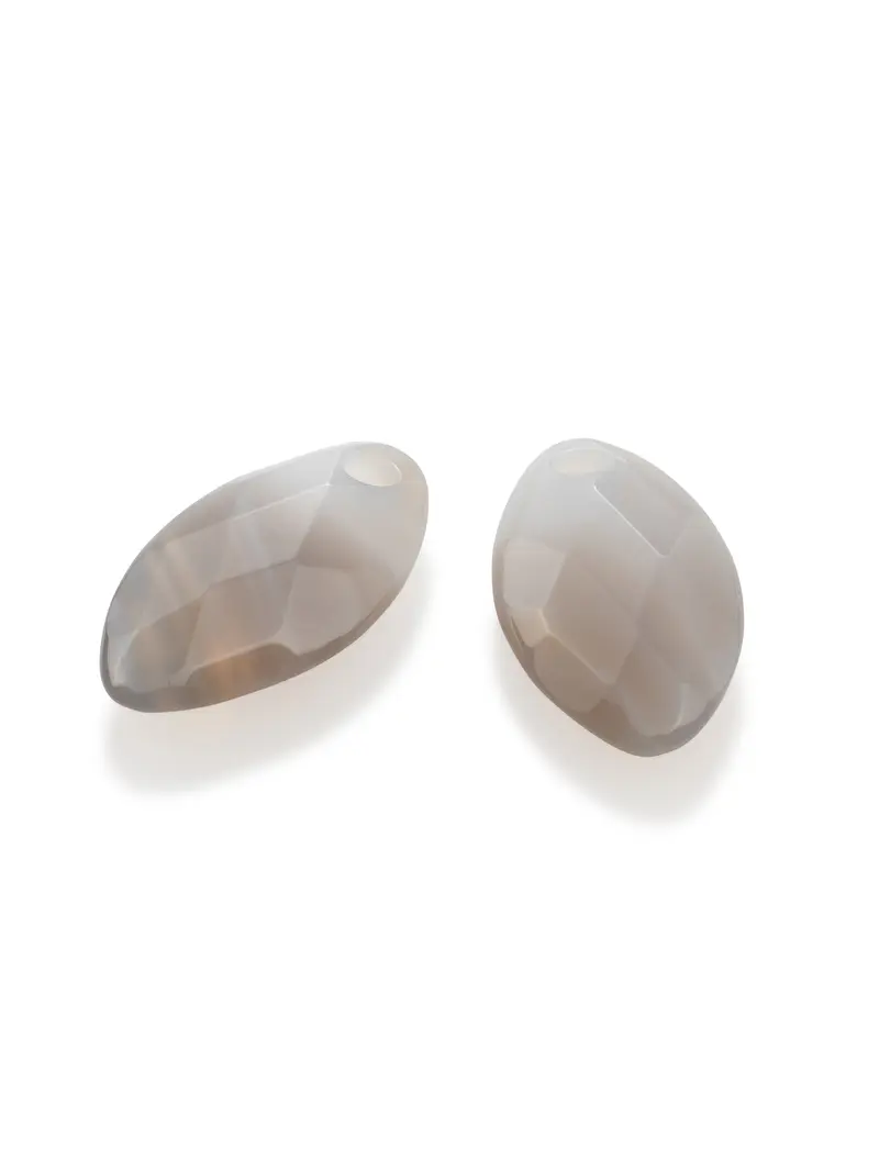 Oorbel Edelstenen Leaf Grey Agate