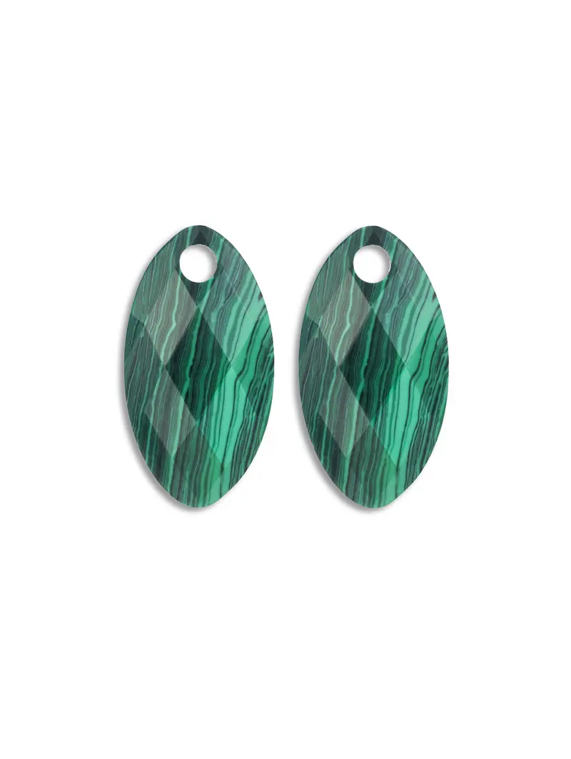 Oorbel Edelstenen Leaf Malachite