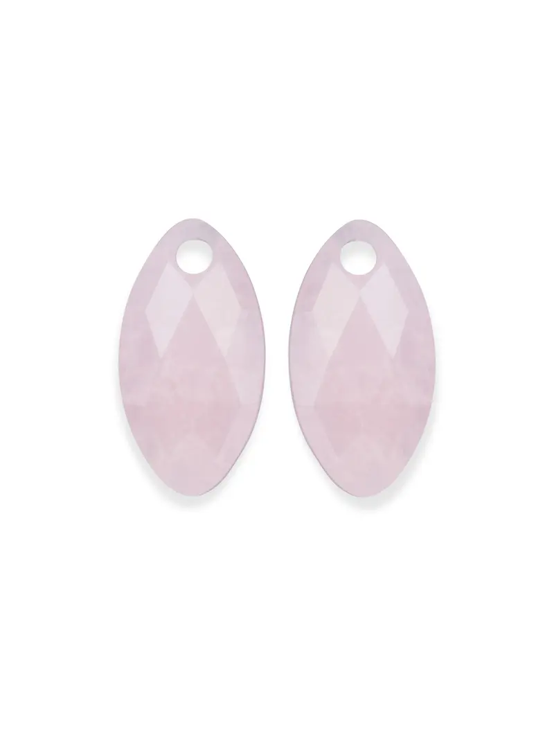 Oorbel Edelstenen Leaf Rose Quartz