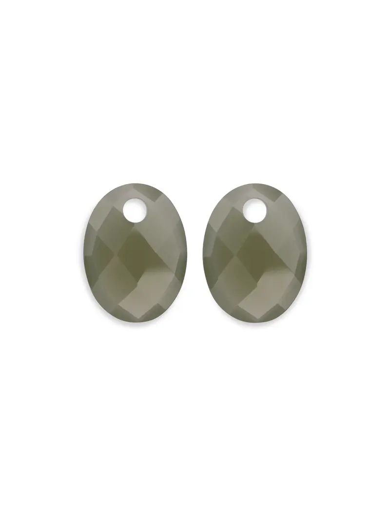 Oorbel Edelstenen Medium Oval Lime Jade