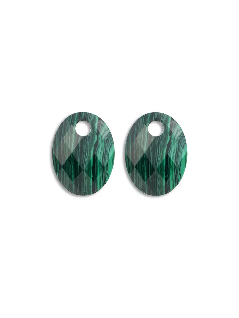 Oorbel Edelstenen Medium Oval Malachite