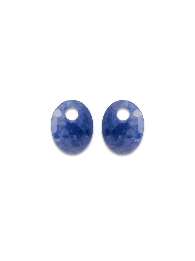 Oorbel Edelstenen Small Oval Sodalite