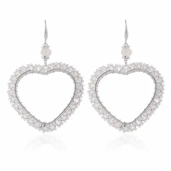 Oorbellen beaded hearts