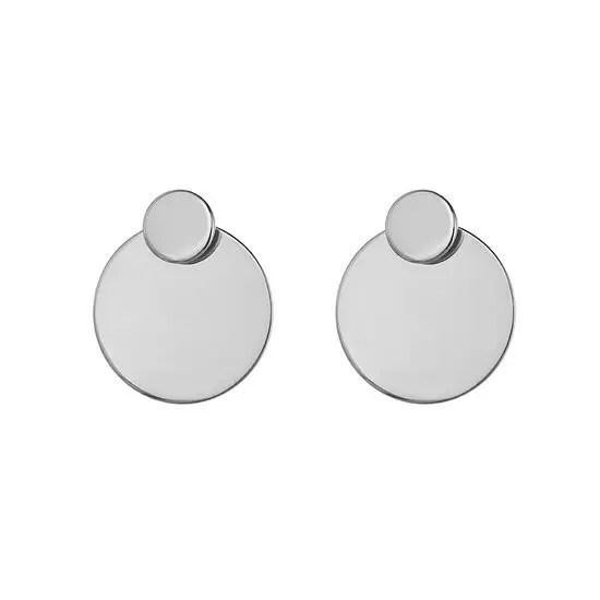 Oorbellen double round - Zilver
