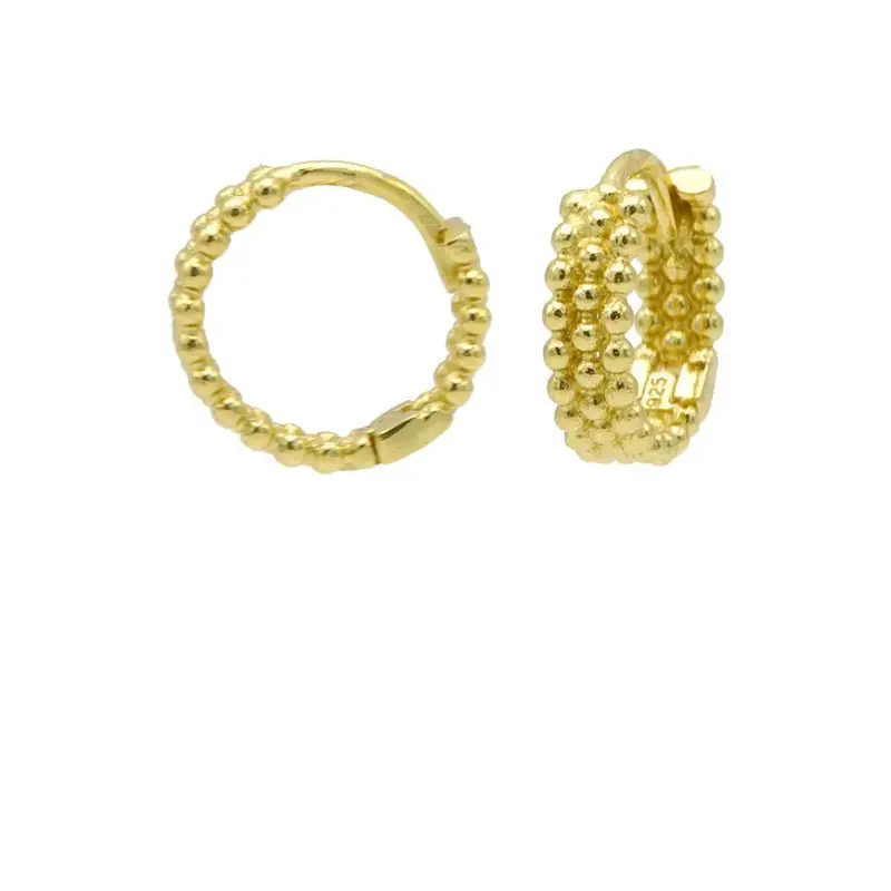 OORBELLEN KARMA PLAIN DOTS ROW HINGED HOOPS