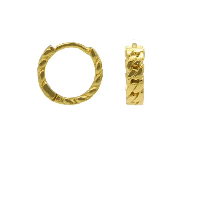 OORBELLEN KARMA PLAIN HINGED HOOP CHAIN