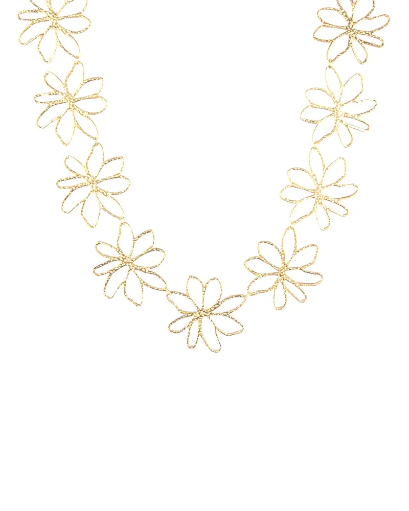 Open bloem statement ketting