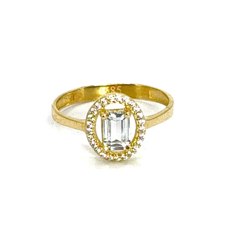 OVAL BAGUETTE LADIES RING -14K