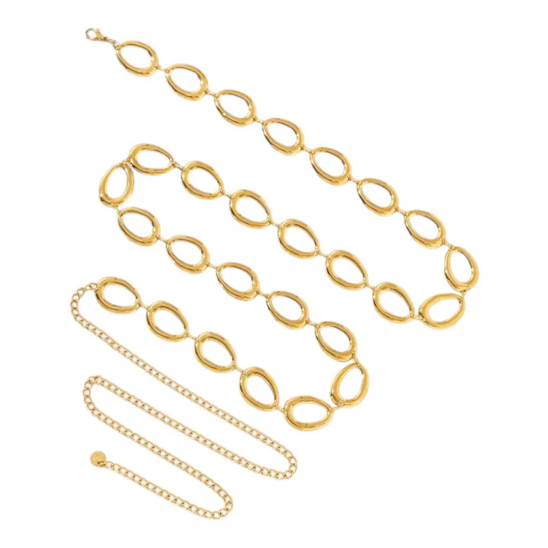 Oval belly chain