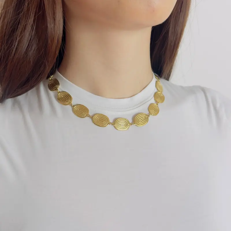 Oval spiral statement ketting