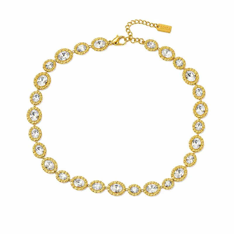 Ovally strass ketting