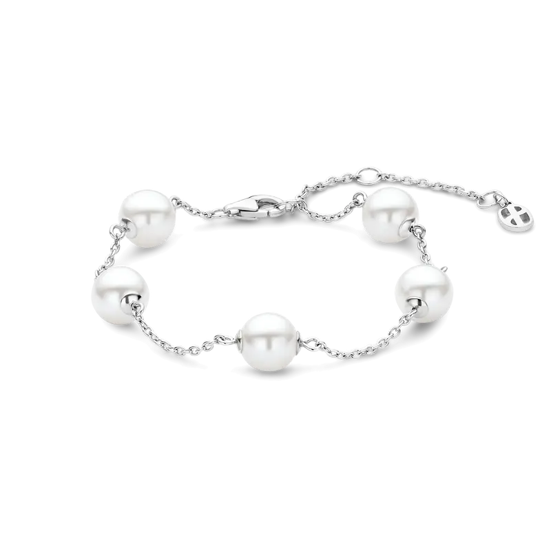 Parel Charm Armband Zilver