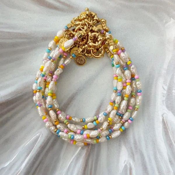 Parelarmband Boeisluiting Pastel