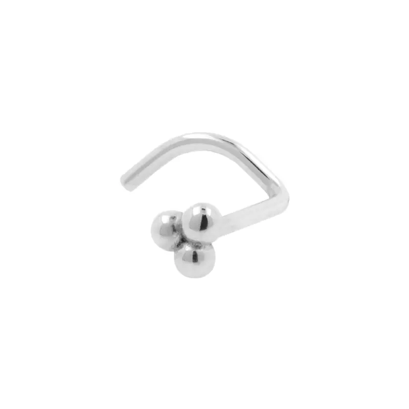 Platina Neusstud Met Triple Dots
