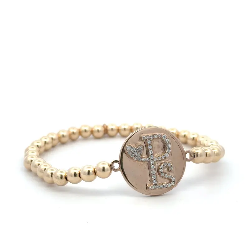 PS round charm 5mm gold coloured