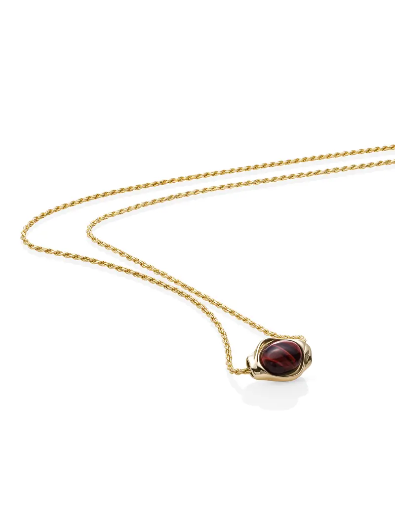 Red Tiger Eye Flow Rope Ketting Set Goud