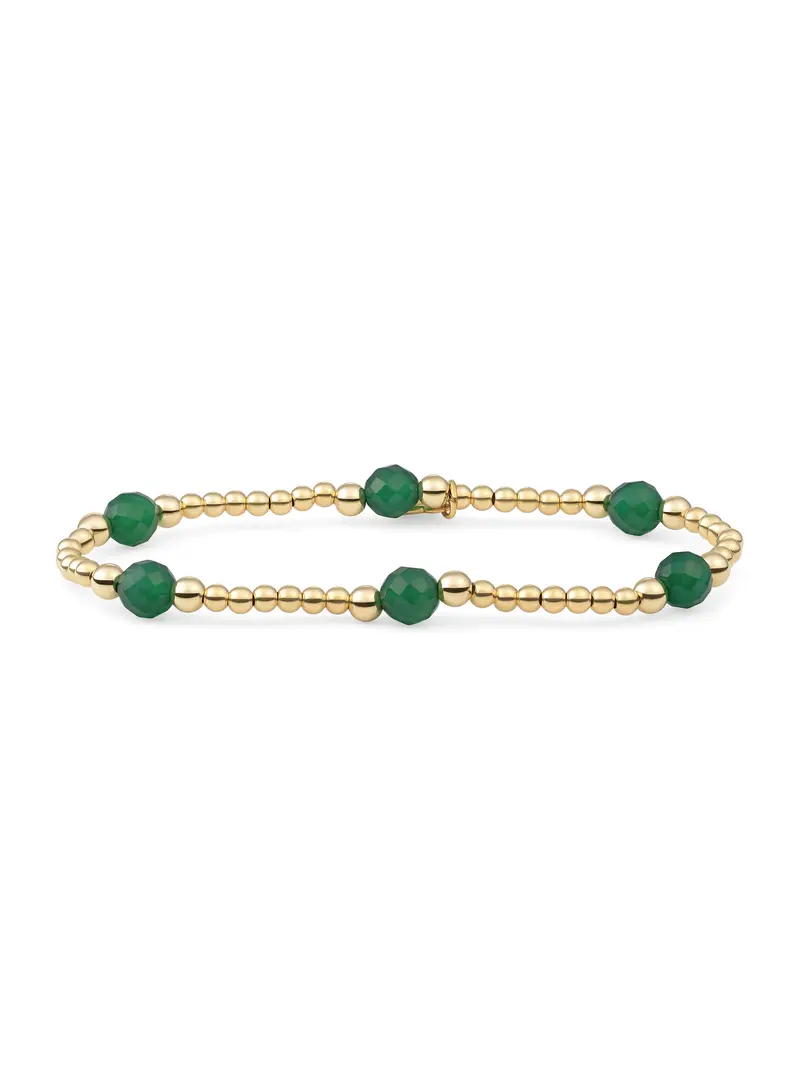 Reverse Bold Mix Armband Green Onyx