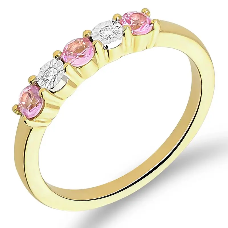 Rijring met diamant en saffier