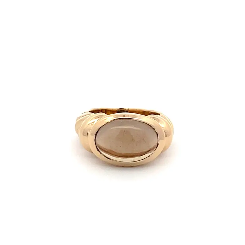 Ring braid brown goldplated