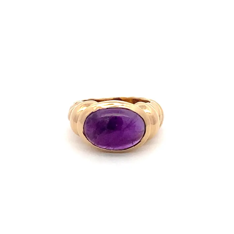 Ring braid purple goldplated
