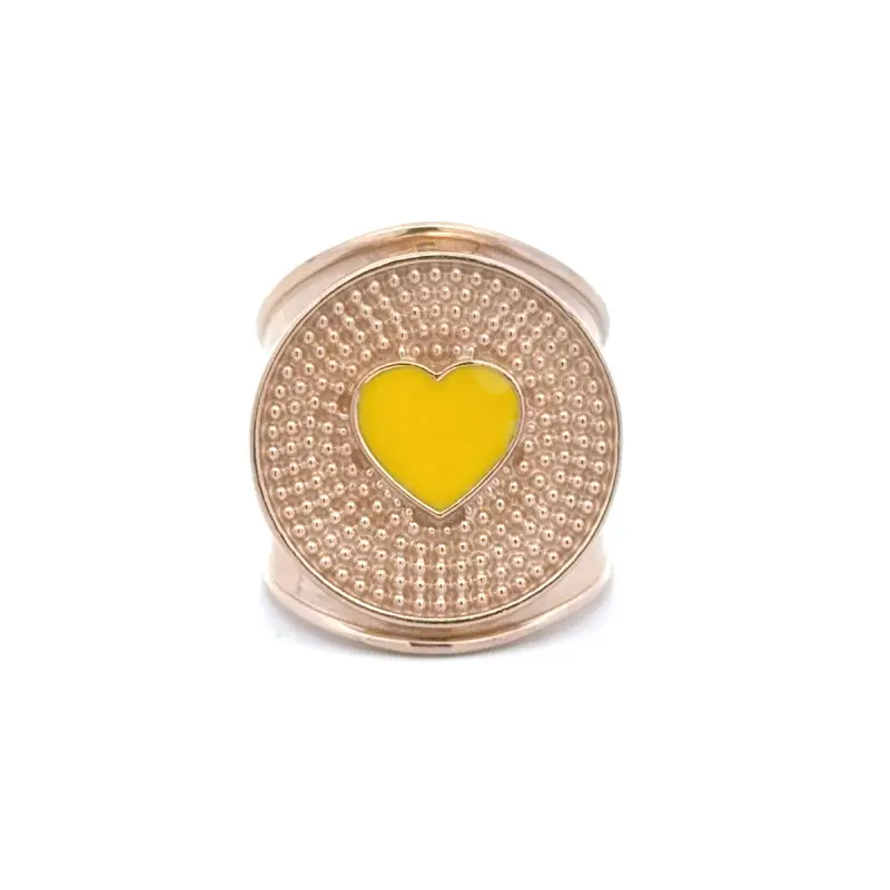 Ring flat heart yellow goldplated