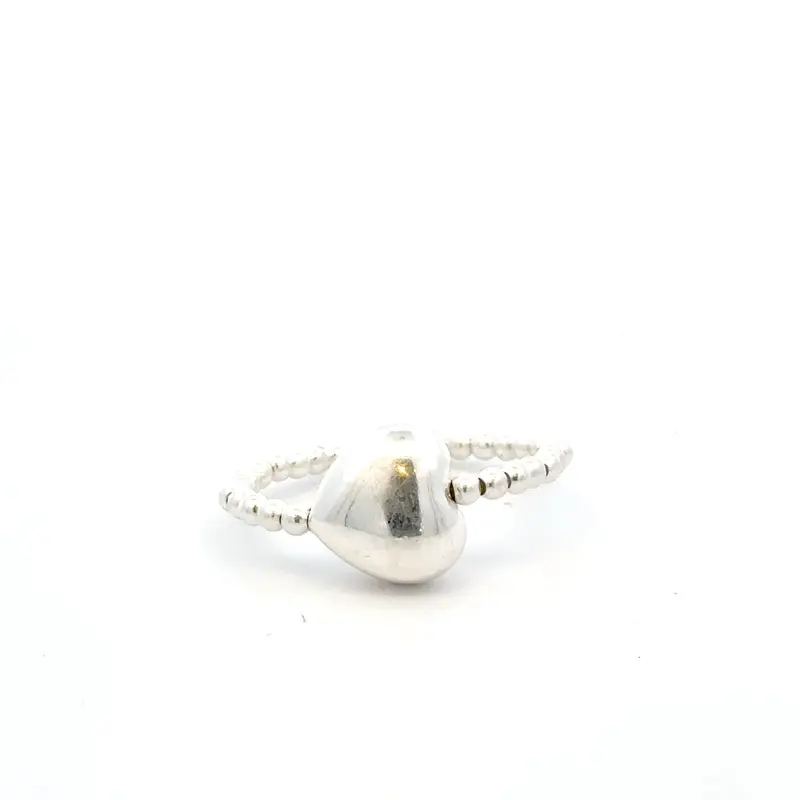 Ring heart puff silver