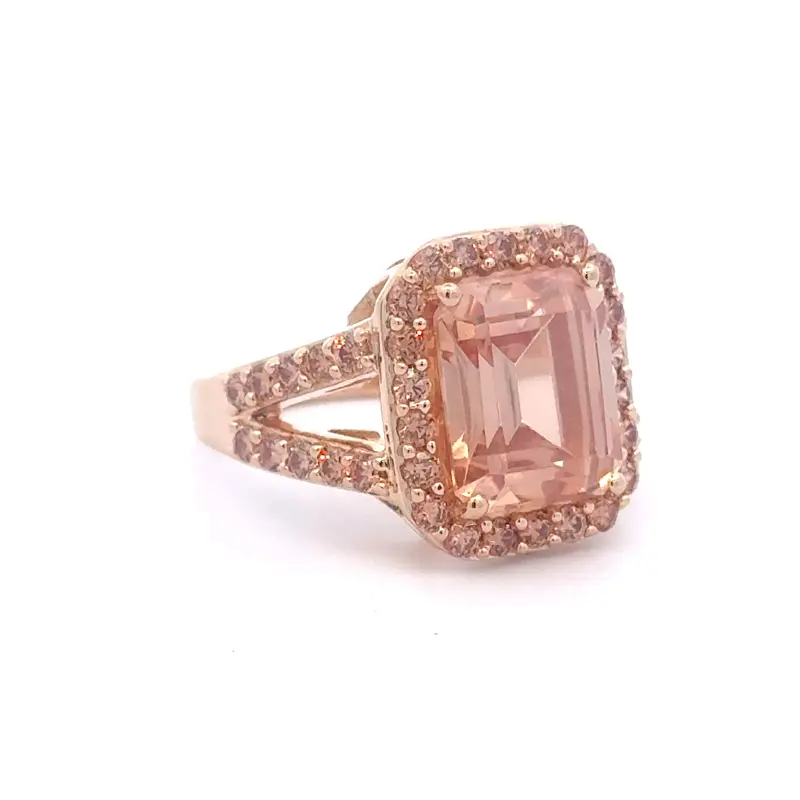 Ring ivy smokey goldplated