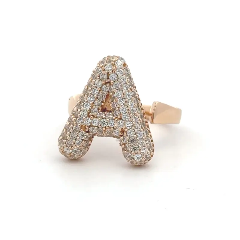 Ring letter cc puff goldplated