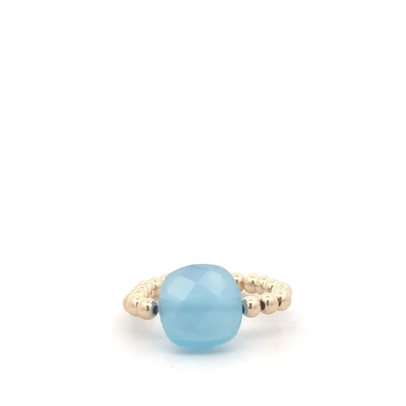 Ring PS blue light gold coloured