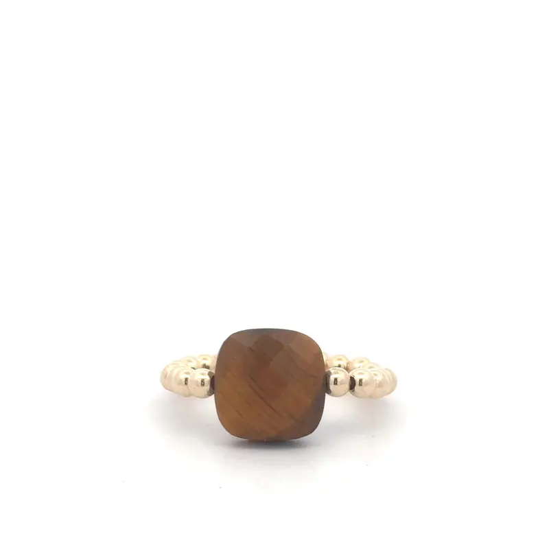 Ring PS brown striped gold coloured