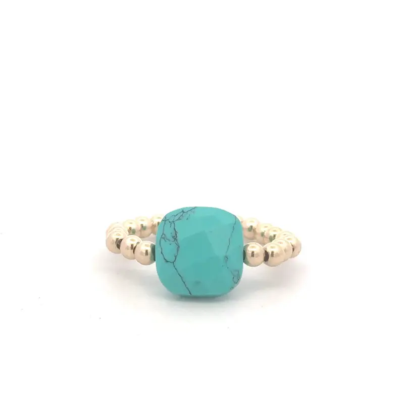 Ring PS turquoise gold coloured
