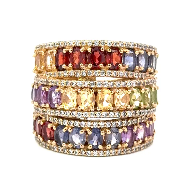 Ring rainbow cc goldplated