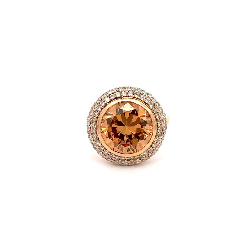 Ring round cc brown goldplated