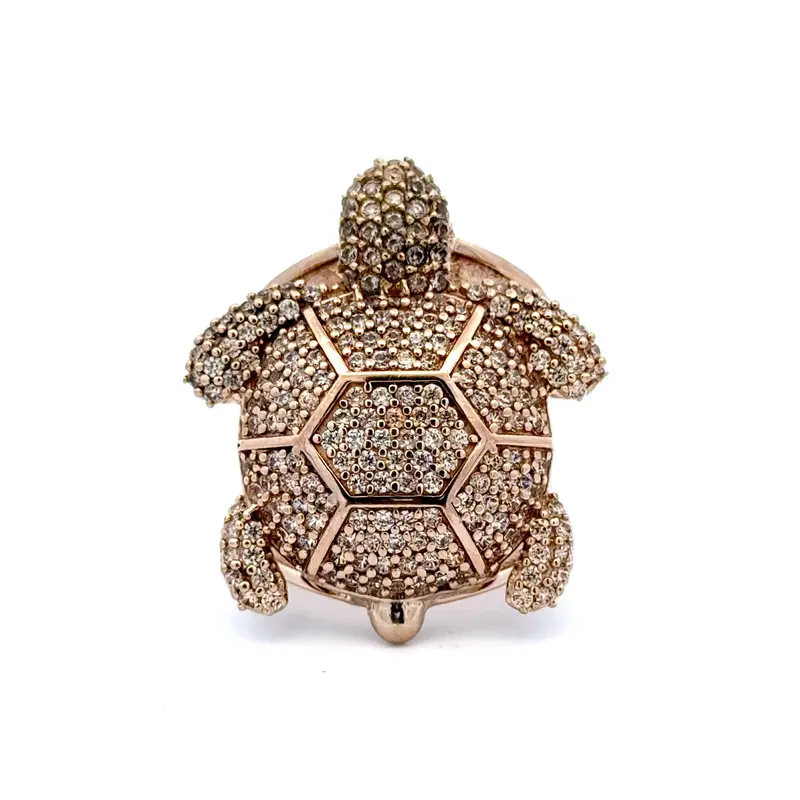 Ring turtle champagne goldplated