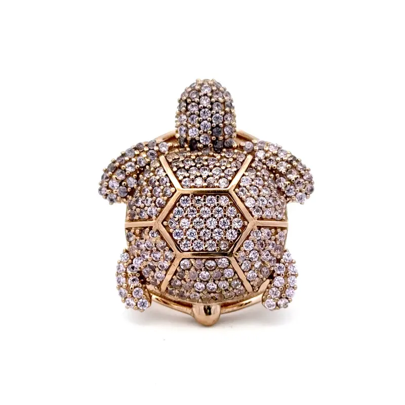 Ring turtle pink goldplated