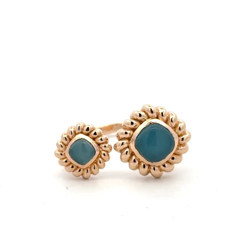 Ring twin elegance blue light goldplated