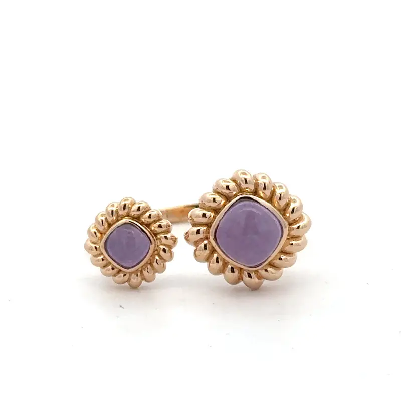 Ring twin elegance purple goldplated