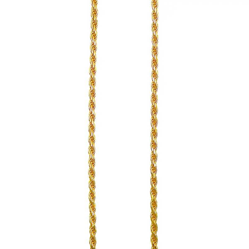 Rope Chain 2mm Solid - Silver 925 Gold Plated