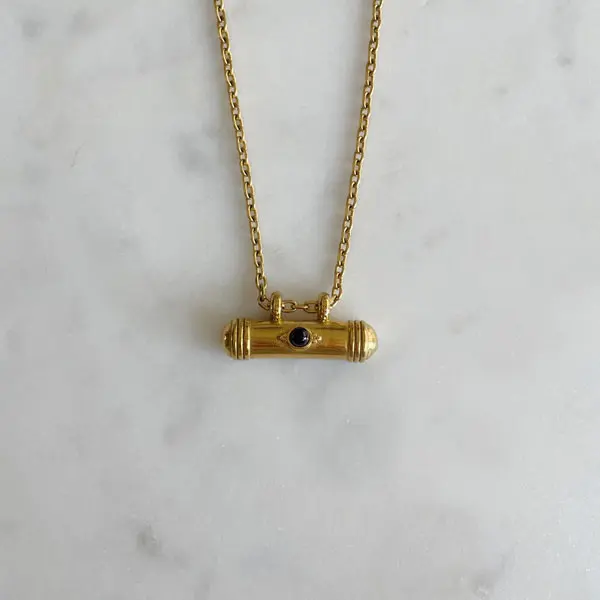 Schakelketting Goud Buis pendant