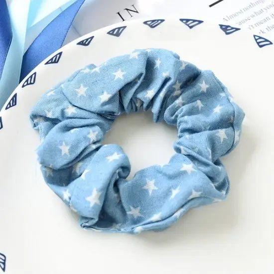 Scrunchie licht  jeans blauw - Ster