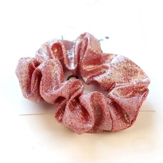 Scrunchie metallic glitter - Rozerood