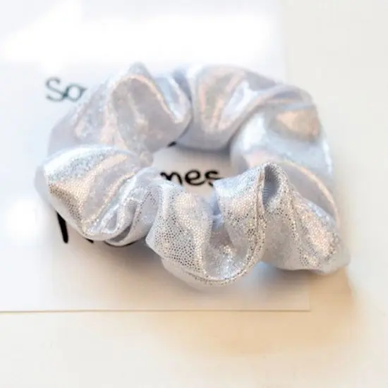 Scrunchie metallic glitter - Zilver