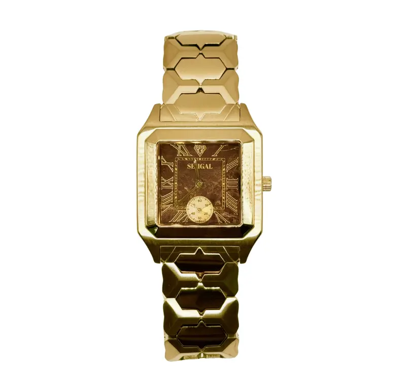 Sehgal Marbleous Watch - Ruby Brown - Rose Gold Plated