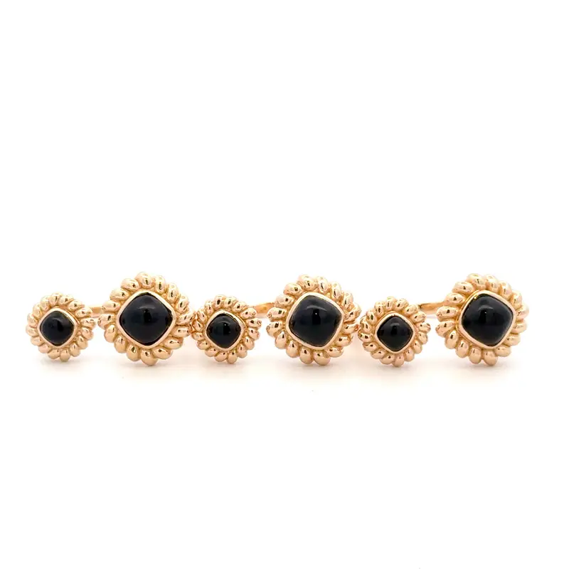 Set ring twin elegance black goldplated