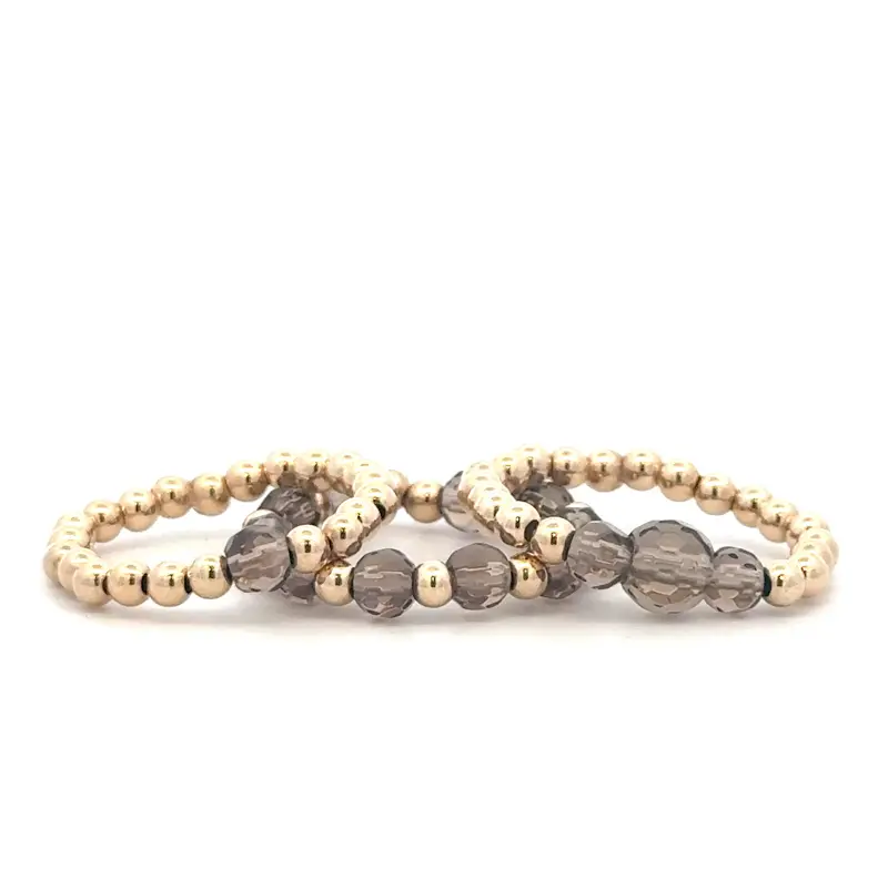 Set rings brown gold coloured 3mm