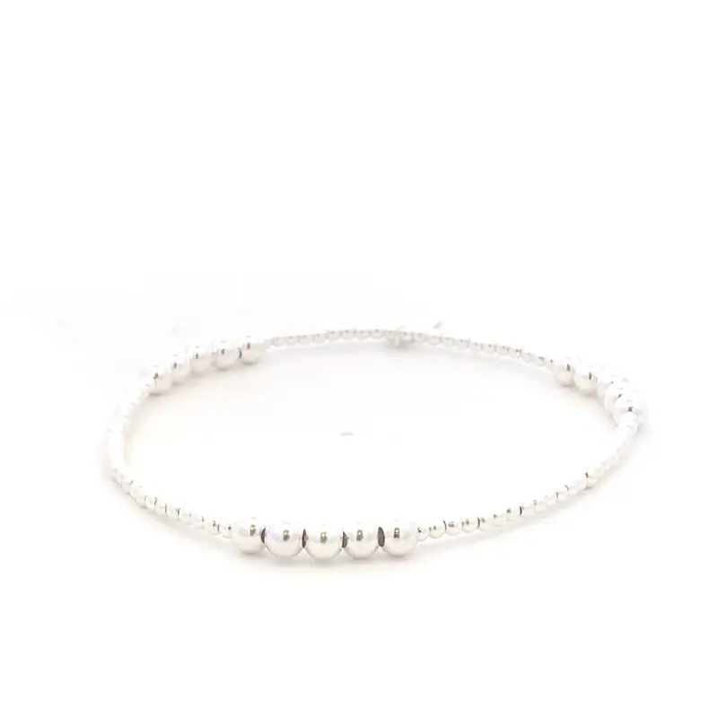 Six row 4mm/2mm silver