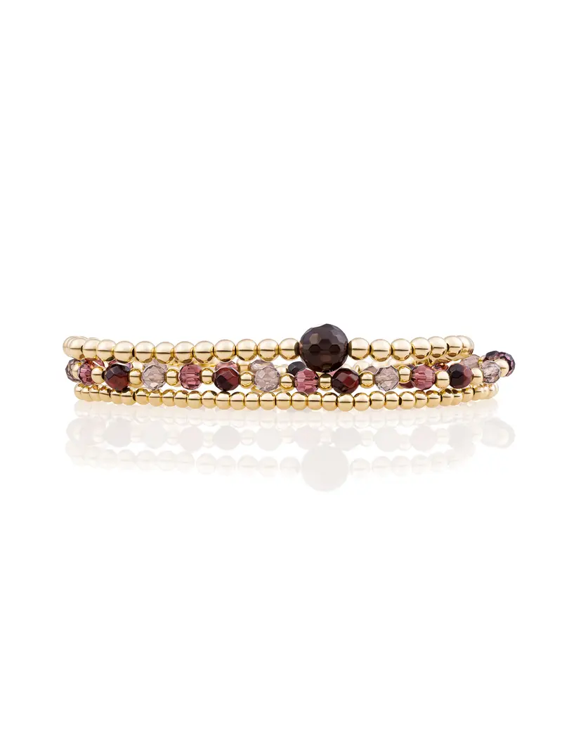Smoky Quartz Multi Armbanden Set Goud