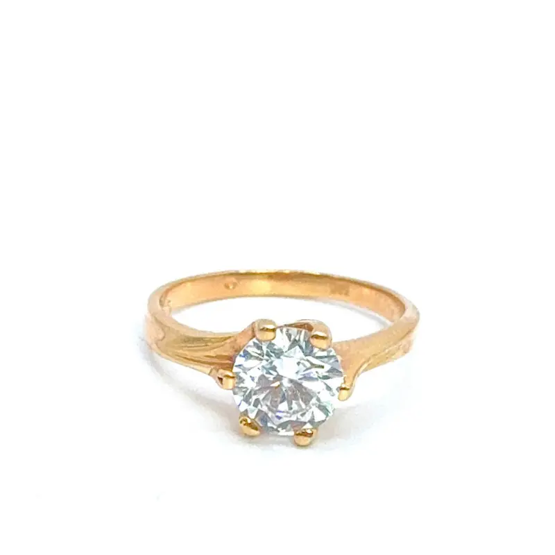 SOLITAIRE LADIES RING -14K ROSE