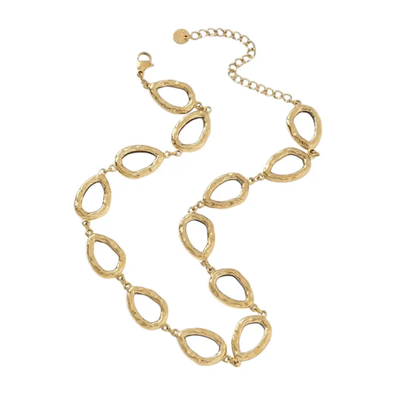 Spikey oval statement ketting