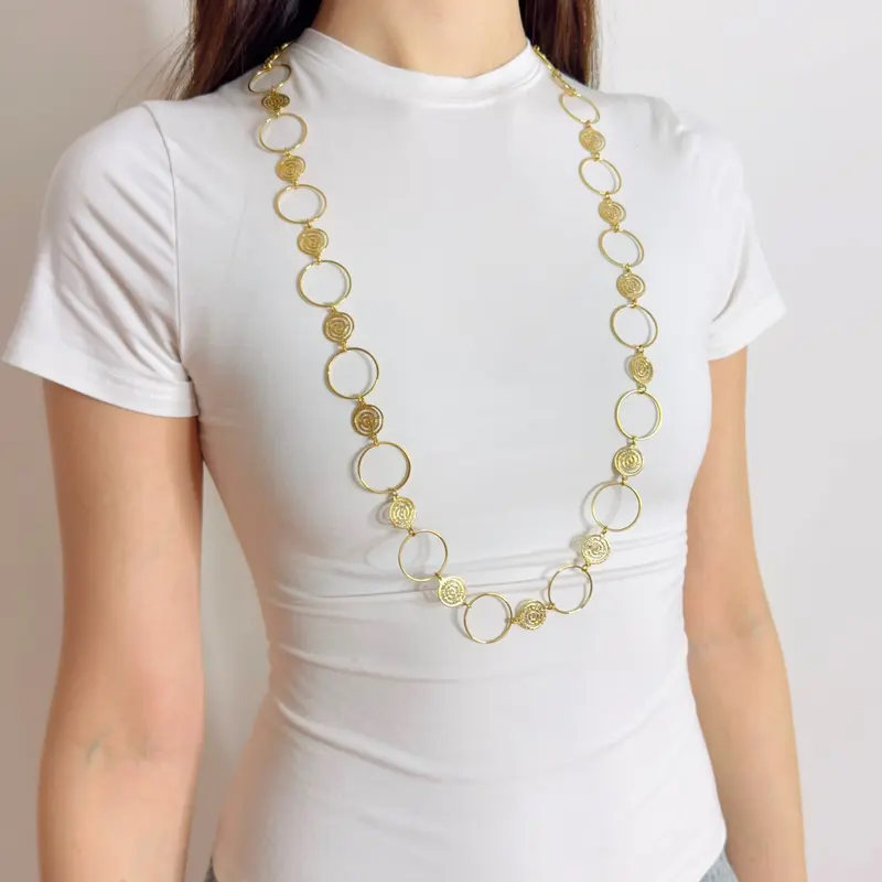 Spiral circle lange ketting
